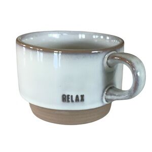 HEARTH & HAND Magnolia Stoneware Stackable Coffee Tea Mug “Relax”
